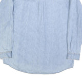POINT ZERO Mens Blue Denim Shirt L Button Down Relaxed Fit Casual Cotton Blend