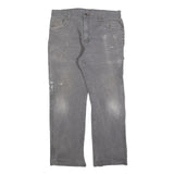 DICKIES Mens Relaxed Grey Cotton Blend Jeans W34 L30 Workwear Zip Closure