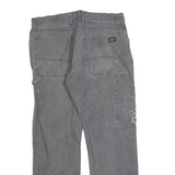 DICKIES Mens Relaxed Grey Cotton Blend Jeans W34 L30 Workwear Zip Closure
