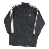 ADIDAS Mens Black & White Athletic Zip Jacket M Polyester Sportswear Track