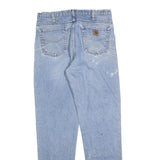 CARHARTT Mens Regular Fit Blue Denim Plain Jeans W36 L36 Workwear Zip Fly