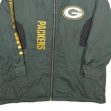 LADIES FIRST Womens Green & Yellow Packers Nylon Zip Jacket L Sportswear