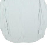 CARLOFF Mens Blue Plain Shirt L Long Sleeve Button Casual Polyester Blend