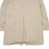 Womens Beige Cotton Blend Classic Jacket L Button Front Plain Stylish