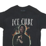 ICE CUBE Mens Black Graphic T-Shirt L Short Sleeve Crew Neck Cotton Blend Music