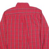 CHAPS Mens Red Check Shirt L Classic Cotton Blend Long Sleeve Button Collar