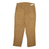 CARHARTT Mens Cotton Blend Beige Regular Fit Straight Leg Trousers W36 L32