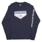 CHAMPION Mens Navy Blue Boyne Mountain Long Sleeve Crew Neck T-Shirt L