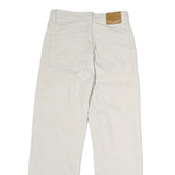 LEVI'S Womens White Cotton Woven Regular Straight Trousers W26 L25 Button