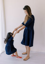Organic cotton girls dress -Navy