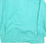 GIGINE Womens Turquoise Jacket L Cotton Button Closure Classic Fit Plain