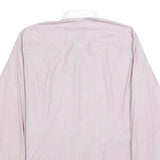 RENATO CAVALLI Mens Pink & White Relaxed Fit Plain Cotton Blend Shirt M Button