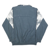 ROX SPORTSWEAR Mens Blue & White Zip Jacket L Nylon Patterned Sports Casual