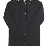 BURBERRY Womens Black Hooded Jacket M Polyester Plain Zip Long Sleeve Stylish