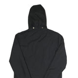 BURBERRY Womens Black Hooded Jacket M Polyester Plain Zip Long Sleeve Stylish