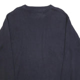 TOMMY HILFIGER Mens Blue Plain Jumper Crew Neck Basic Knit L Cotton Casual