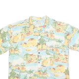ISLAND REPUBLIC Mens Blue & Yellow Hawaiian Shirt L Cotton Blend Casual Vacation