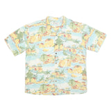 ISLAND REPUBLIC Mens Blue & Yellow Hawaiian Shirt L Cotton Blend Casual Vacation