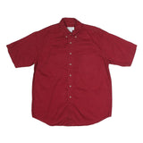 SEA PALMS Mens Red Casual Cotton Shirt M Button Down Pocket Short Sleeve