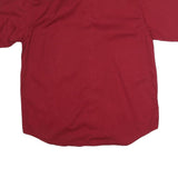 SEA PALMS Mens Red Casual Cotton Shirt M Button Down Pocket Short Sleeve