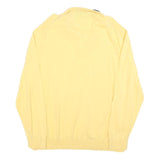 NAUTICA Mens Yellow & Navy Plain Pullover 1/4 Zip Cotton Jumper 2XL Casual