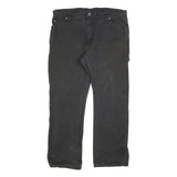 DICKIES Mens Cotton Blend Black Relaxed Fit Straight Trousers W40 L32 Workwear