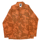 MILK. IT Mens Orange & Brown Cotton Blend Shirt M Casual Button Front Unique