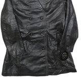 DAN DI MODES Womens Black Leather Button Jacket M Studded Detail Classic Fit