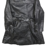 DAN DI MODES Womens Black Leather Button Jacket M Studded Detail Classic Fit