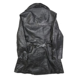 DAN DI MODES Womens Black Leather Button Jacket M Studded Detail Classic Fit