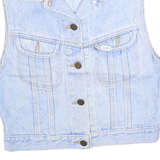 LEE Womens Blue Denim Button Cotton Jacket XS Casual Light Wash Vest
