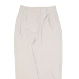 H&M Womens Cotton Blend Beige Relaxed Trousers W28 L26 Classic Zip Casual