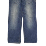 BMM Mens Jeans Blue Regular Straight Denim Medium W33 L32 Button Cotton