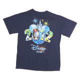DISNEY Mens Blue Mickey Mouse 2012 Graphic T-Shirt L Short Sleeve Crew Neck