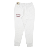 CHAMPION Mens Joggers White Temple University L W32 L31 Cotton Blend Drawstring