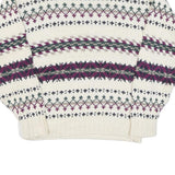 PINNACLE Womens Cream Patterned Jumper Crew Neck Basic Knit M Winter Knitwear