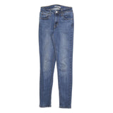 LEVI'S 721 Womens Slim Blue Denim Medium Woven Jeans W26 L30 Classic Zip