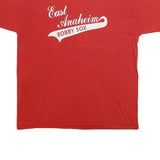 RUSSELL ATHLETIC Mens Red East Anaheim Bobby Sox Graphic T-Shirt L Short Sleeve