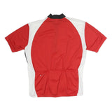 CANARI Mens Red & White T-Shirt 3XL Short Sleeve 1/4 Zip Cycling Jersey