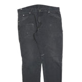 DICKIES Mens Slim Black Cotton Blend Slim Tapered Trousers W34 L32 Workwear