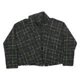 ZARA Womens Black & White Patterned Crew Neck Chunky Knit Jumper L Stylish Warm