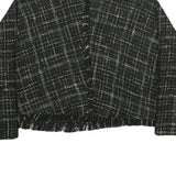 ZARA Womens Black & White Patterned Crew Neck Chunky Knit Jumper L Stylish Warm