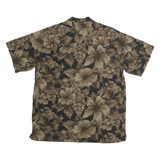 GEOFFREY BEANE Mens Black & Brown Floral Print Shirt M Cotton Casual Summer