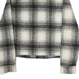 ONLY Mens Black & Cream Checked Jacket M Polyester Button Closure Classic Fit