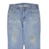 CARHARTT Mens Jeans Blue Regular Straight Denim Rinse W40 L27 Workwear Zip