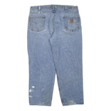 CARHARTT Mens Jeans Blue Regular Straight Denim Rinse W40 L27 Workwear Zip