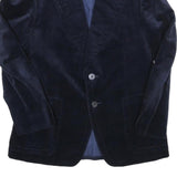 Mens Navy Blue Classic Jacket S Polyester Blend Plain Button Closure