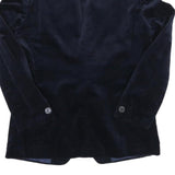 Mens Navy Blue Classic Jacket S Polyester Blend Plain Button Closure
