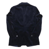 Mens Navy Blue Classic Jacket S Polyester Blend Plain Button Closure