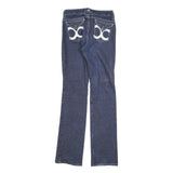 Womens Regular Fit Blue Denim Jeans W30 L34 Zip Closure Cotton Blend Stylish